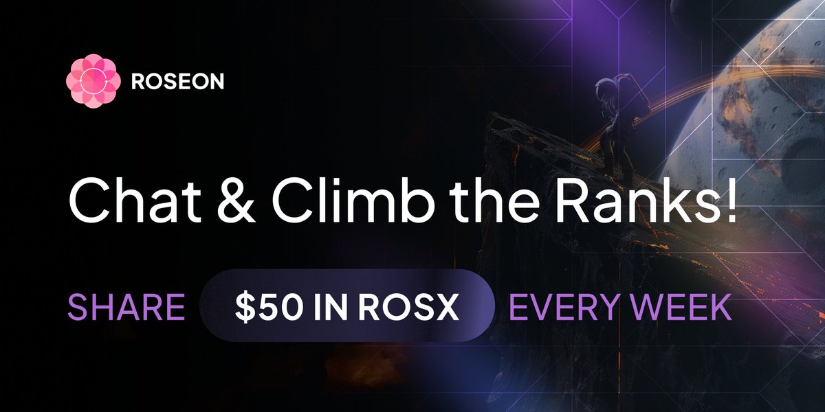 RoseonExchange's tweet photo. Weekly Chat Leaderboard: Talk Your Way to the Top!

🏆$50 in $ROSX shared by top 5 chatters every week
🎁 Bonus: Be active all week (Mon-Sun) for an extra 10 points!
📍 https://t.co/hUslyOg4Gf

Details: https://t.co/vMXtPvWHNR

Let's get chatting!

#Roseon #Airdrop $ROSX #Altseason2024
