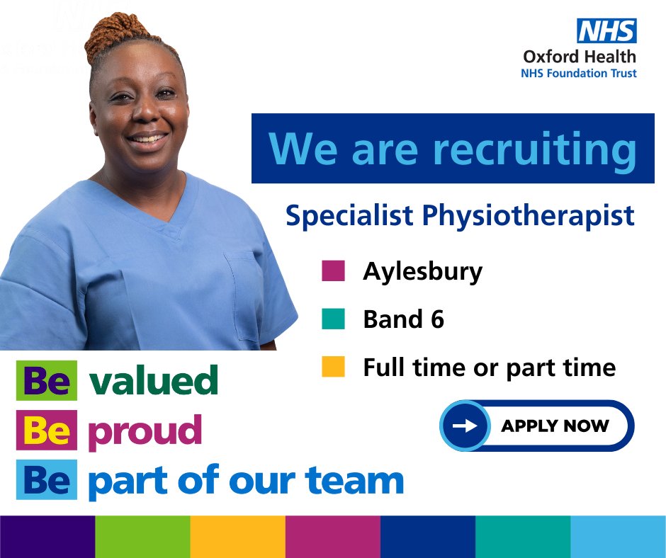 Are you an experienced Physiotherapist who is able to adapt to support people with mental health illness who may present with a variety of physical conditions? 

💻Apply now – loom.ly/ZCJm8Pg

#OneOHFT #WorkWithUs #Hiring #NHSJobs #JoinOurTeam #Physiotherapist