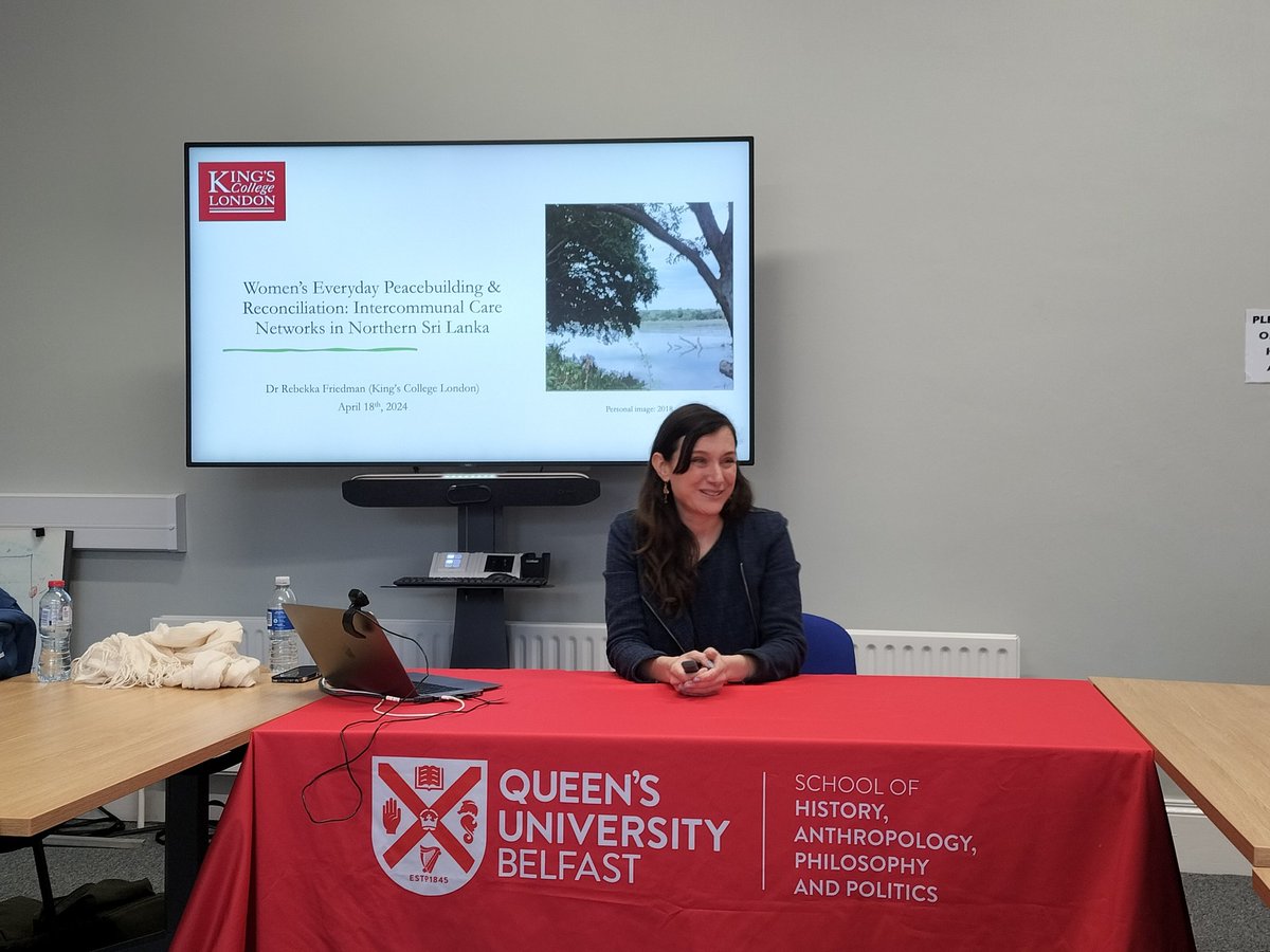 Thank you to Dr Rebekka Friedman (KCL) who joined us last week to present her latest work at our PIR Seminar: 'Women’s Everyday Peacebuilding and Reconciliation in the Shadow of a Divisive Past: Intercommunal Care Networks in Northern Sri Lanka' A brilliant talk! 👏