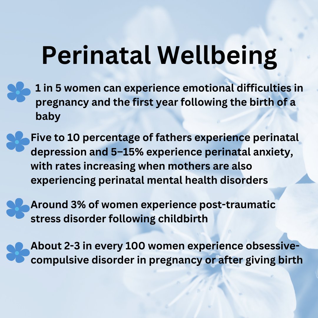 #PerinatalMentalHealth covers any #MentalHealth problem that occurs in pregnancy and up to one year after birth. Anyone can experience difficulties during this time and Fathers & co-parents also commonly experience significant changes in their mental health.
#MaternalMentalHealth