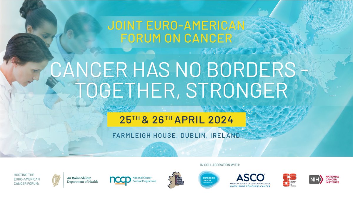 The inaugural Joint Euro-American Forum on Cancer will take place in Dublin this week! #EuroAmericanCancerForum2024 The first of its kind, this summit brings world-leading cancer experts, advocates, policy makers and political figures together to explore greater European-U.S.…