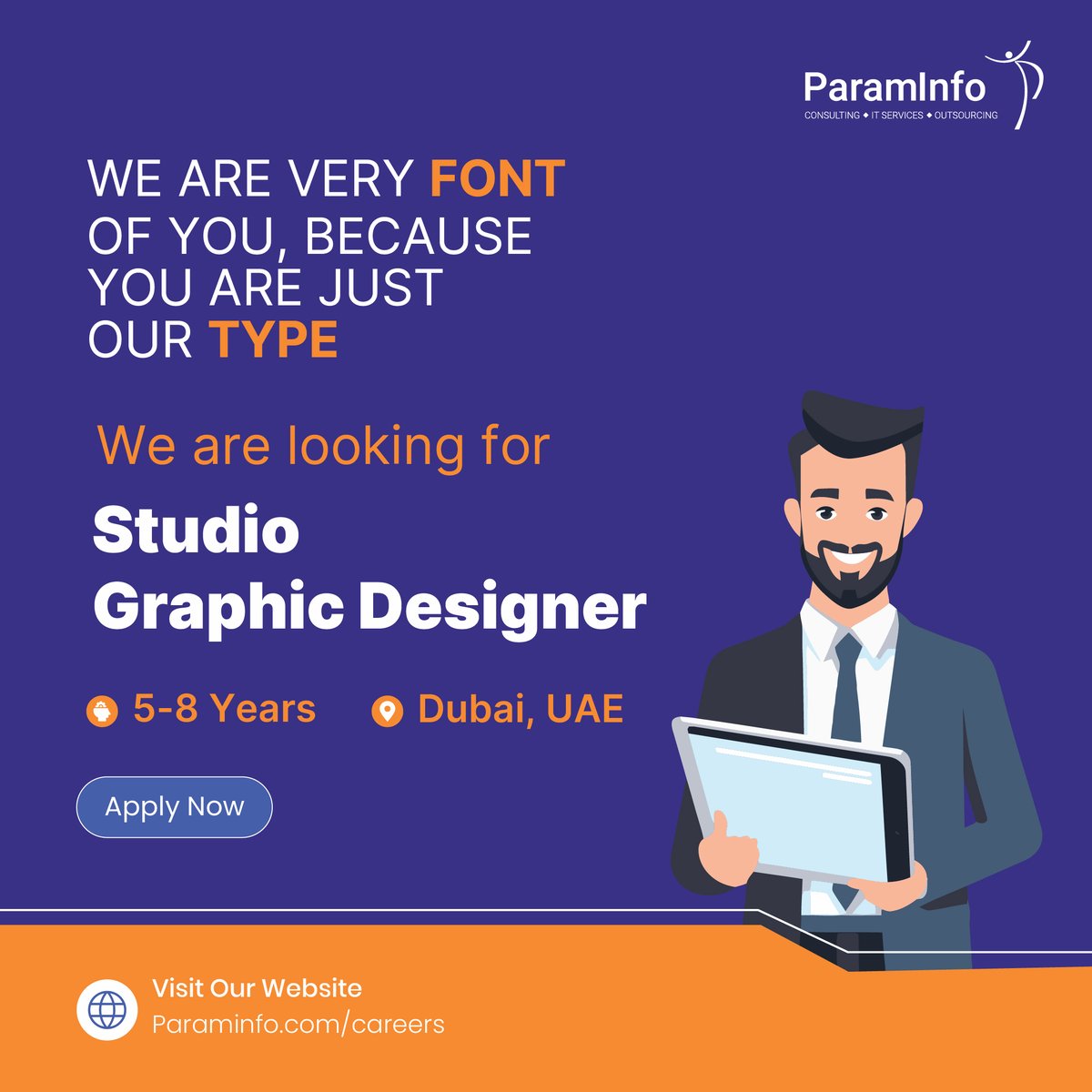 𝐉𝐨𝐛 𝐓𝐢𝐭𝐥𝐞: Studio Graphic Designer 📢
𝐀𝐩𝐩𝐥𝐲 𝐍𝐨𝐰:  bit.ly/4b6VZlw 👈
𝐄𝐱𝐩𝐞𝐫𝐢𝐞𝐧𝐜𝐞: 5 - 8 Years
𝐋𝐨𝐜𝐚𝐭𝐢𝐨𝐧: Dubai, UAE

#jobs #jobshiring #hiring #hiringnow #apply #career #it #paraminfo #GraphicDesigner #Studiographicdesigner #illustration