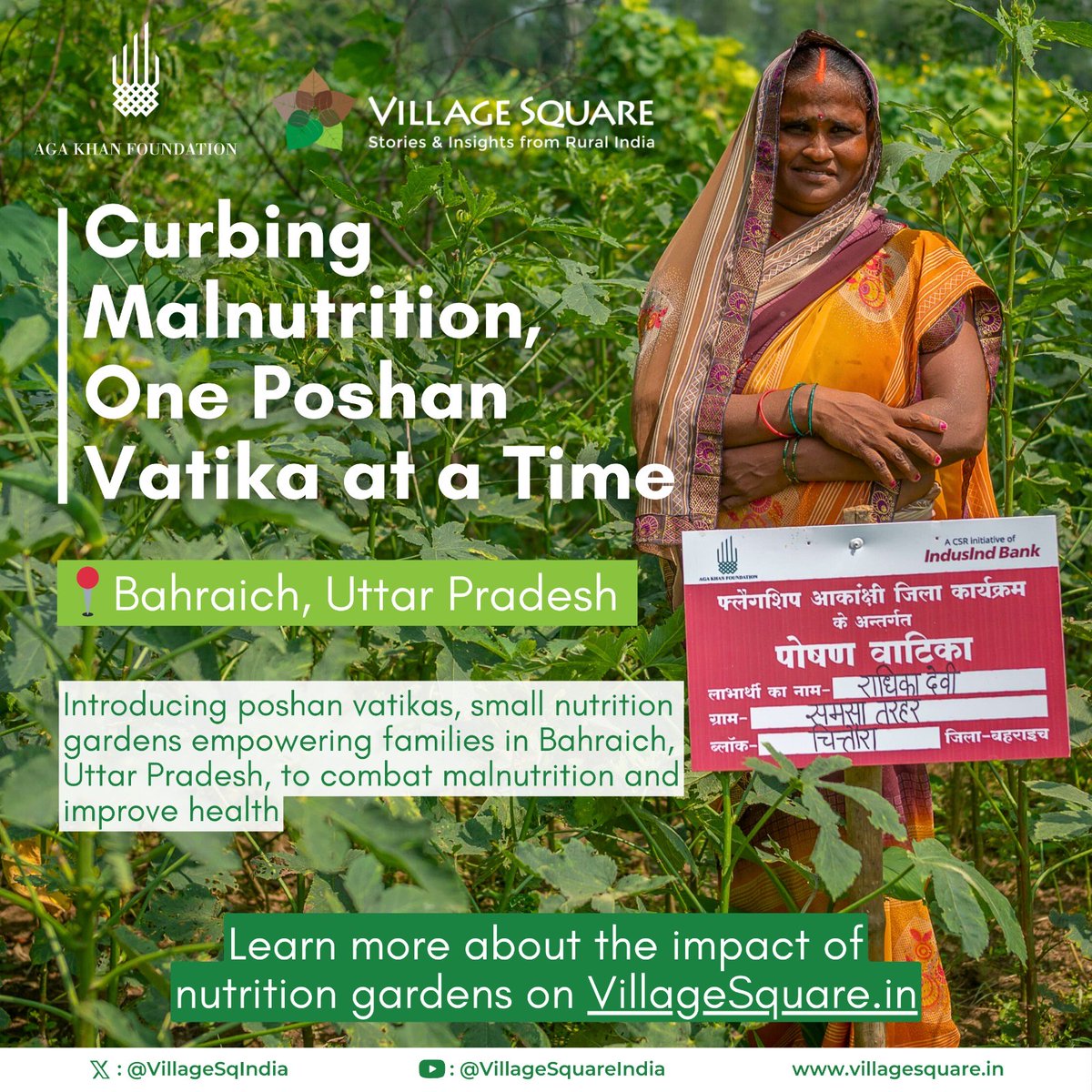 Poshan vatikas, supported by Aga Khan Foundation, are revolutionizing health in Bahraich by cultivating sustainable nutrition gardens, fostering both well-being and financial savings for families. 🔗 Read more villagesquare.in/nutrition-gard…  ✍️ @shreya08 #NutritionGardens…