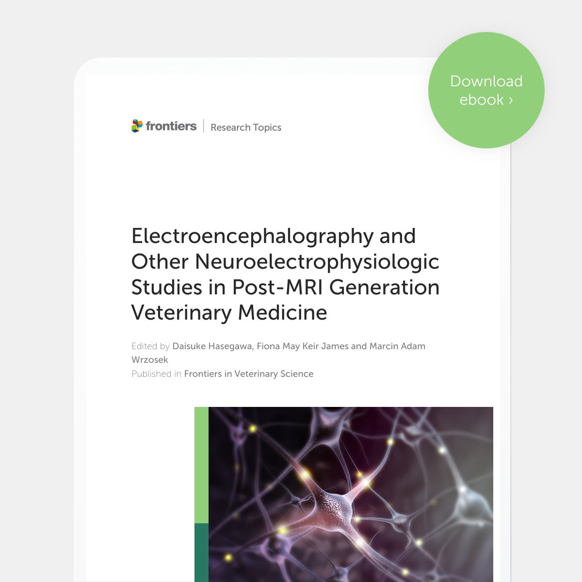 A new eBook exploring electroencephalography and other neuroelectrophysiologic studies in post-MRI generation veterinary medicine is available now. Download the eBook ➡️ fro.ntiers.in/29118