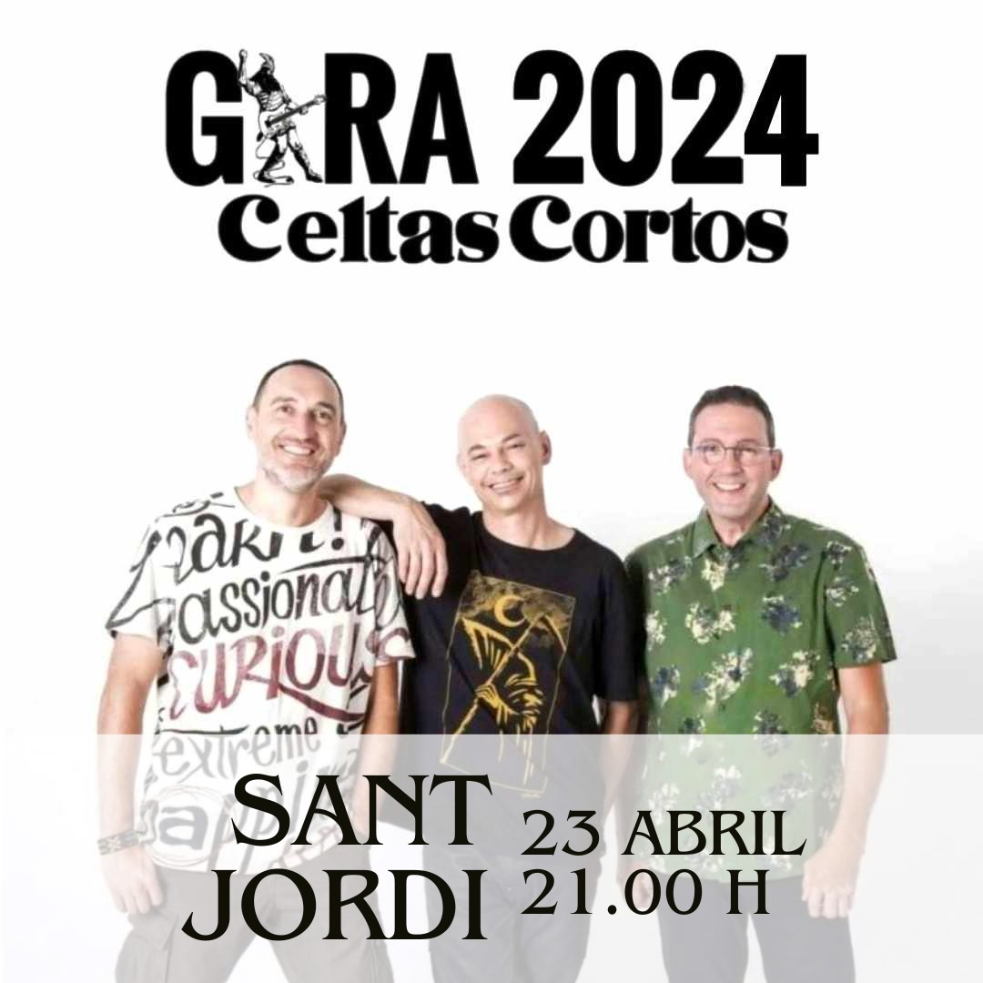 Demà us esperam a tots, puntuals, a les 21:00 hores a la plaça de Sant Jordi. Ningú es pot perdre el gran concert de @celtascortos 🎤🎸 Vindreu? #FestesSantJordi2024