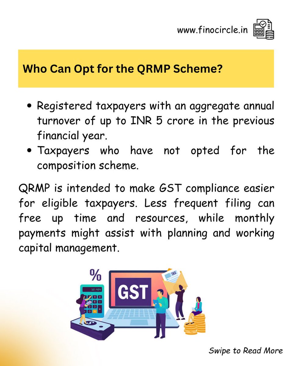 finocircle's tweet photo. Quarterly Returns with Monthly Payment (QRMP) Scheme 

#QRMP #qrmpscheme #qrmp_scheme_gst #gst #gstupdates #gstindia #gstreturns #taxseason #educationalpost #learnsomethingneweveryday https://t.co/rXj0hAG53z