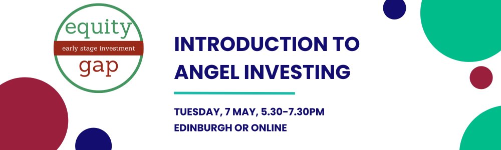 Interested in becoming an angel investor or joining a syndicate? 
Join us to learn more about investing in high growth, early stage companies at our information evening on 7 May in person in Edinburgh or online. Book here:  equity-gap.appointedd.com/app/6617f427ca… #AngelInvesting