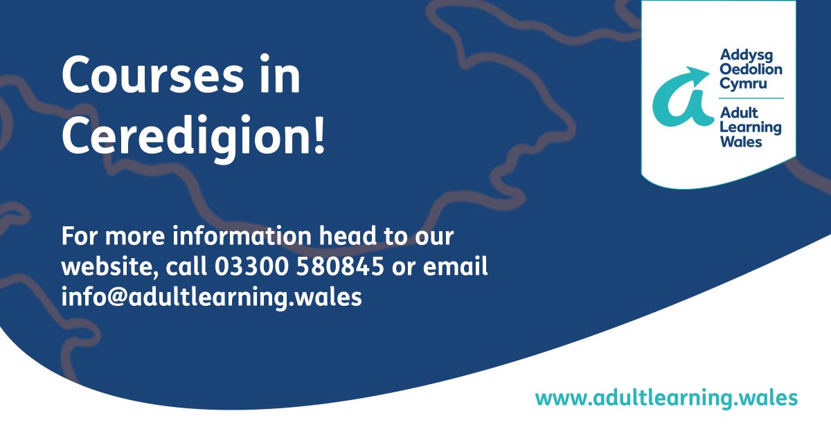 Click here to see our current courses available in Ceredigion: ow.ly/u1lE50RjNJI #adultlearningwales #wales #ceredigion #adultcourses #adulteducation