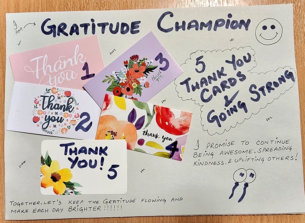 Quratulain___'s tweet photo. Celebrating a special milestone in our Thank You Cards initiative in @NorthMidNHS Patient Access Team.

Today, we are thrilled to surprise our Gratitude Champion, Oriel with their Fifth card &amp; a special gift, as promised 🌟

#GratitudeChampion #ThankYouCards #ProudOpsManager https://t.co/geDRyPhng6