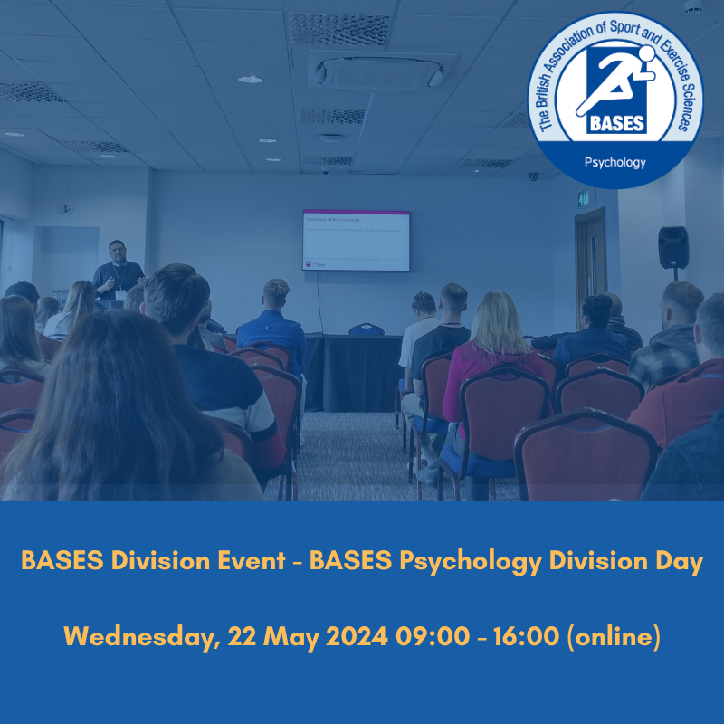 One month to go until the BASES Psychology Division Day will take place on May 22 2024 at 9:00-16:00. The event will take place on Zoom. You can find more about the agenda for the day & the event in general via our events page bit.ly/2FBJqSj @BASES_Psy #Event #Psychology