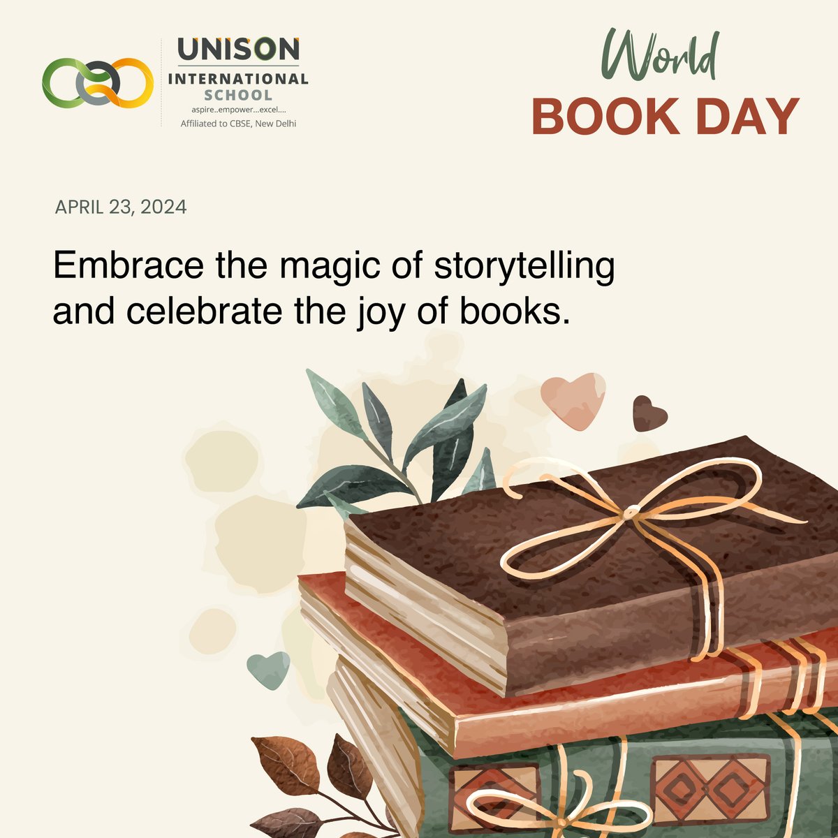 World Book Day celebrates the universal language of books that transcends borders, cultures, and languages. Today, let's appreciate the beauty of literature as a shared experience that unites us all📚✨

#WorldBookDay #UnisonInternationalSchool #Excellence #Academics