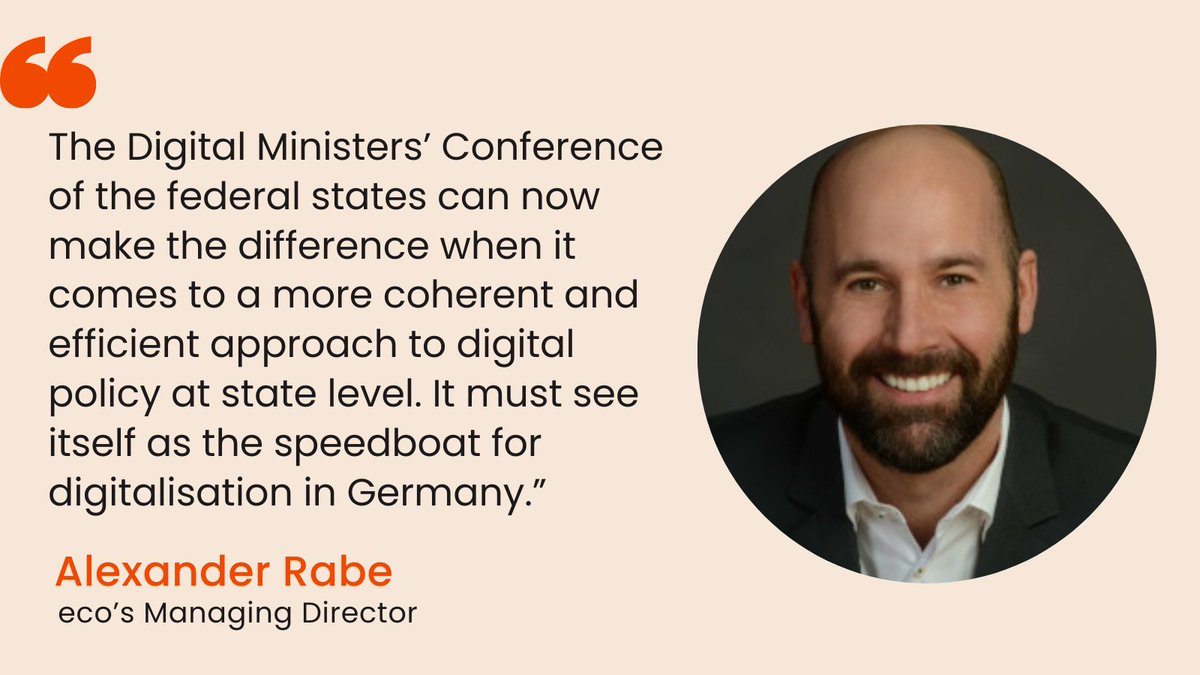 At the meeting of the D16 – the digital  ministers of the German federal states – the digital policy cooperation  of the federal states was newly institutionalised. 
👉 go.eco.de/Iz2W9eC
#D16 #DigitalPolicy #Germany