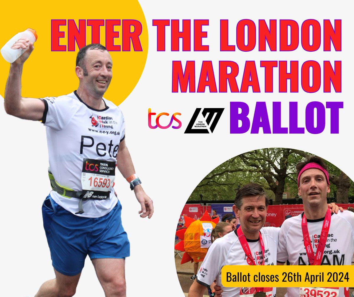 The London Marathon ballot for 2025 is now open! - Enter the ballot & choose to run for #teamCRY in the UK's biggest and most iconic marathon. Securing a ballot place is a great way to get involved in the event without having to commit to a set pledge amount. Raise as much or as