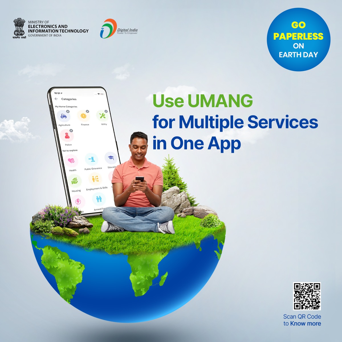 🌎 UMANG integrates with multiple Govt departments and agencies, providing users with a single platform to access a wide range of services digitally, thereby reducing paperwork and promoting efficiency in service delivery. #GoPaperlessWithDigitalIndia #EarthDay @UmangOfficial_