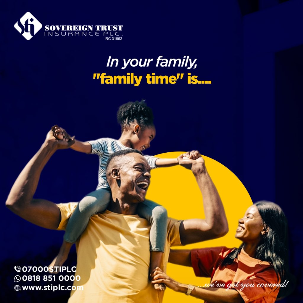 Every family has their peculiar way of enjoying family time. From games, to food or “yabbing” each other

Tell us what's yours in the comments. 

#SovereignTrustInsurance #sti #insuranceclaims #travelinsurance