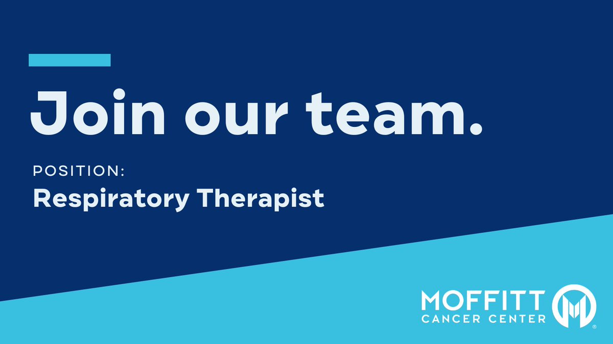 The Respiratory Therapy Department at Moffitt Cancer Center specializes in the treatment of patients with a wide variety of diagnoses that also have related pulmonary diagnoses. Join our team and apply today! Apply now: bit.ly/3PnG9u2 #NowHiring #RespiratoryTherapist