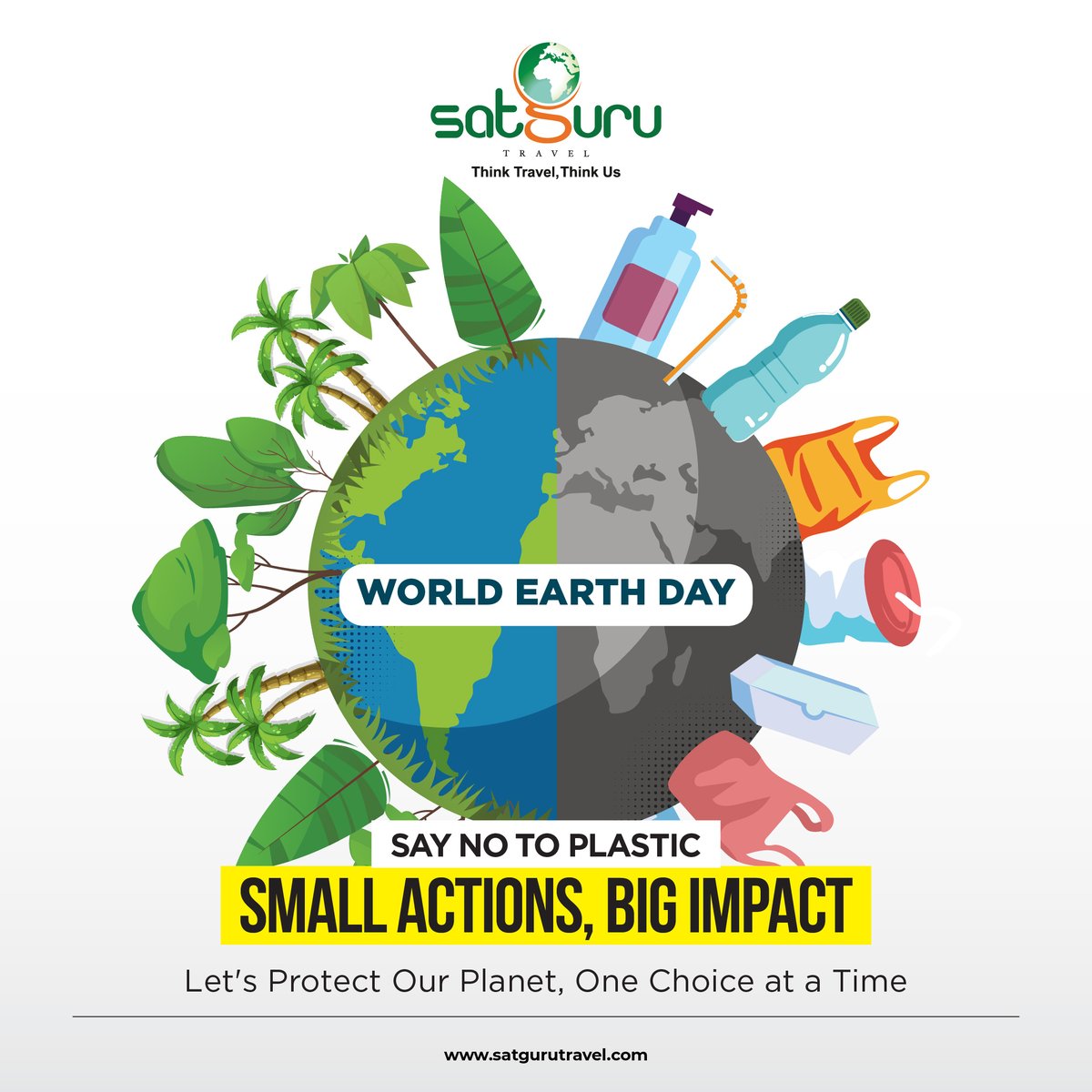 Happy World Earth Day! Let's join hands to nurture Mother Earth and create a sustainable future for generations to come. . . . . #EarthDay #WorldEarthDay #Planet #Plastics #PlanetvsPlastics #satgurutravel
