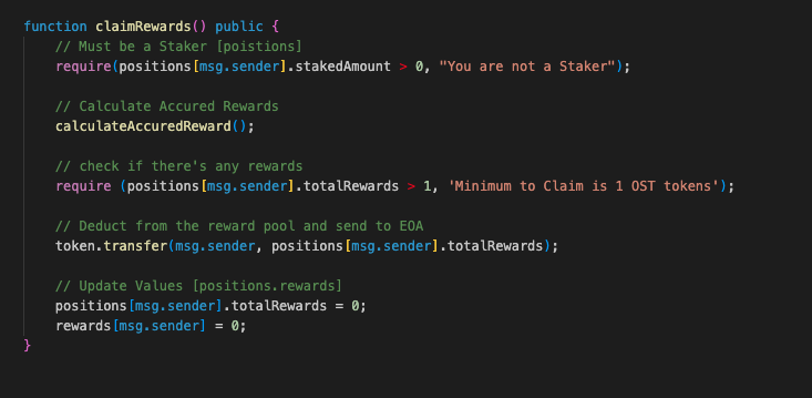 DAY 9👨‍💻 

Tasks  

√ Completed the unstake() function  

√ Completed the claimRewards() function  

√ all test passed  

√ Pushed to GitHub github.com/cgrade/Ostake

<a href="/getblockio/">GetBlock 🧊</a> <a href="/_Quivira/">Damilare Samuel (Quiv)</a> <a href="/InstituteOphir/">OPHIR (Valley, toValue🥷)</a> <a href="/midesofek/">Mide Sofek 🥷🏽</a> 
#100DaysOfCode #TheUnveiling