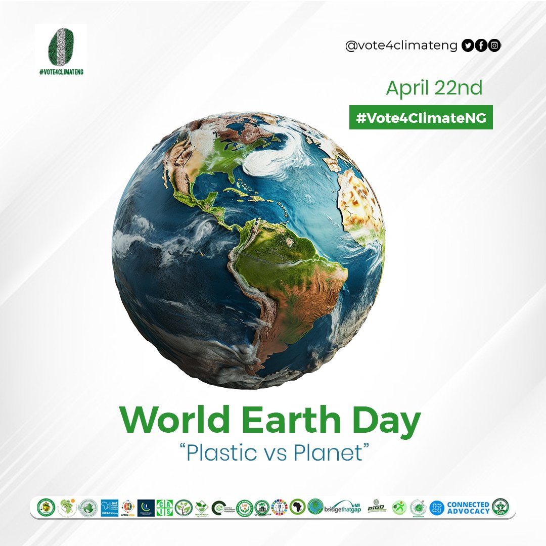 On World Earth Day, we're reminded of the urgent choice we face - Plastics vs Planet. It's a call to action for all of us to reduce plastic waste and protect our environment. Join us in making a difference today 💚 #WorldEarthDay #Vote4ClimateNG #EarthDay2024 #PlanetvsPlastics