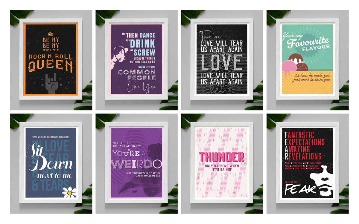 ‼️ COMPETITION TIME ‼️ WIN 3 A4 Lyric poster designs! LIKE, FOLLOW ME & RETWEET this post to be in the running to win! View more designs here.. ⬇️⬇️ shorturl.at/nuZ47 I'll pick a winner on the 1st May! or 1 for £10 / 3 other designs for £20 (including p&p)