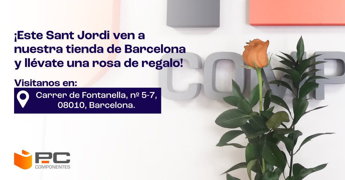 🌹 ¡Mañana martes celebramos Sant Jordi 🎉 🧡 ¡Acércate a nuestra tienda de Barcelona y llévate una rosa de regalo! 📍 C/ de Fontanella, nº 5-7, Dreta de l´Eixample, 08010 Barcelona ¡Te esperamos! 😊