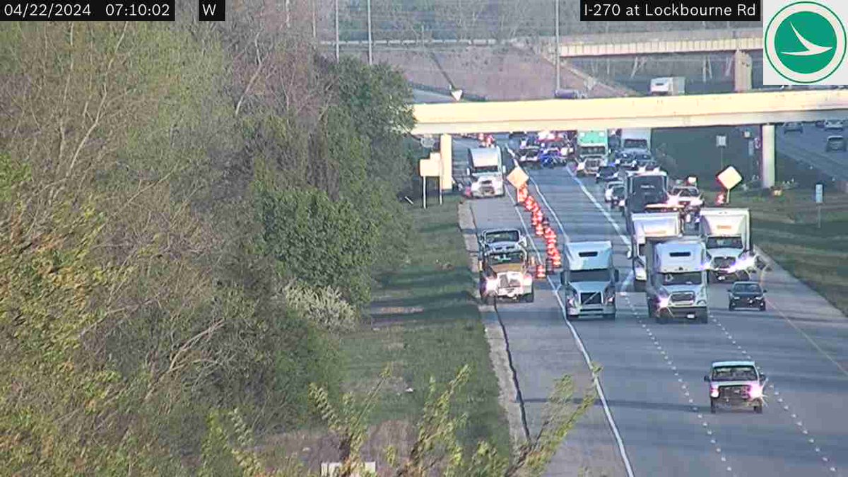 UPDATE - per @OHFCSO the RIGHT lane of I 270 East is BLOCKED after S High St for an INJURY ACCIDENT.  #ColumbusOH #TrafficAlert