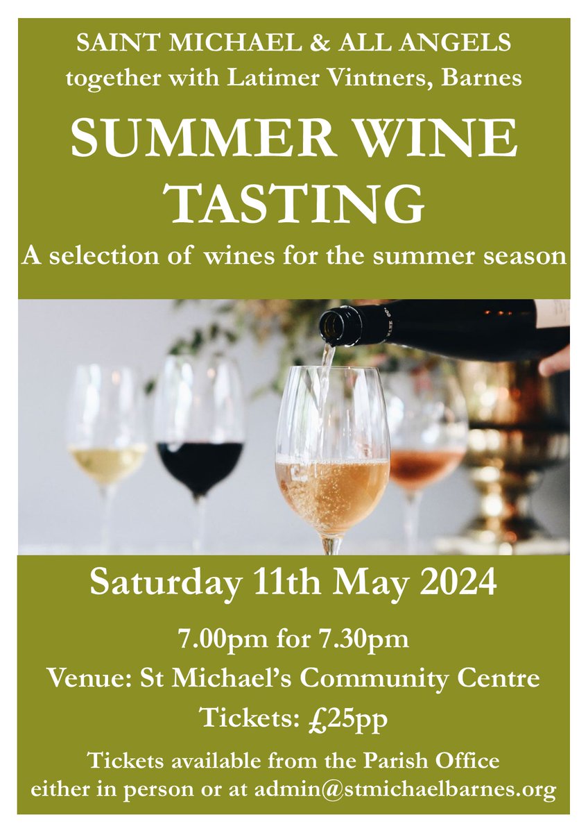 Looking forward to this fab event at #stmichaelbarnes with #Barnes local @latimervintners. Spread the word and come along! @BCA4Barnes @TCMBarnes @ReporterJane @BVBugle