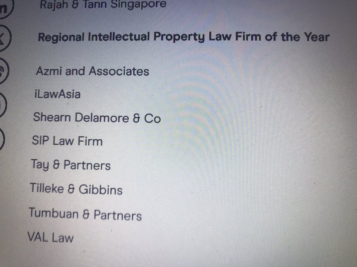 Pleased to announce ILAWASIA is ranked finalist in the Regional Intellectual Property Law Firm of the year category to the ALB SE Asia Law Awards 2024.