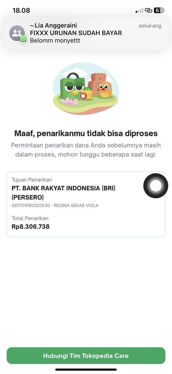 dreajis9's tweet photo. @TokopediaCare berulang kali Ada Aja hal2 seenaknya yang di lakuin tokopedia . Tarik Dana Gabisa malah kayabgini lucu https://t.co/azyN81o8yi
