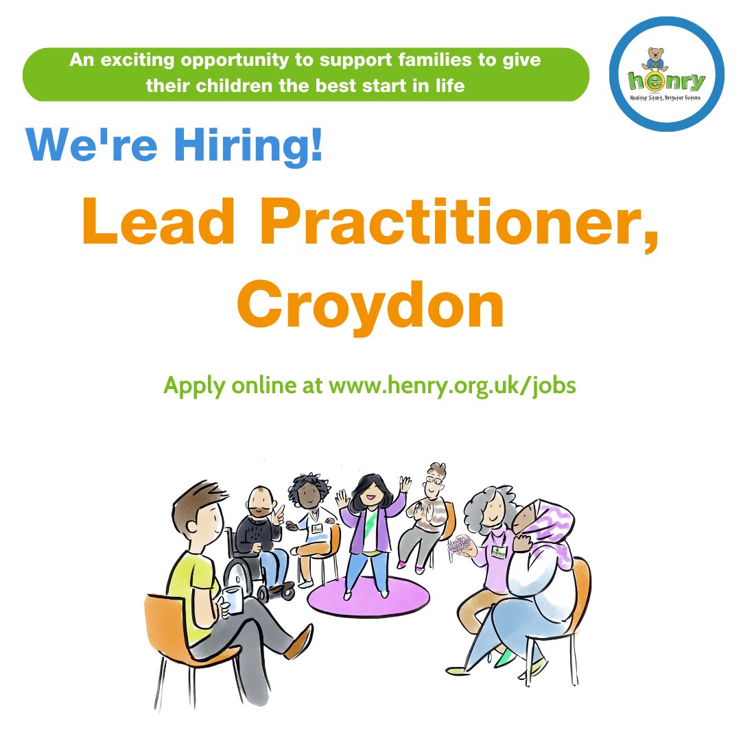 🚨 Closing tomorrow 🚨

We are seeking an enthusiastic Practitioner to lead and co-ordinate HENRY’s Croydon team to deliver HENRY programmes and workshops face to face and online in the Croydon Borough.

To find out more visit henry.org.uk/content/croydo…