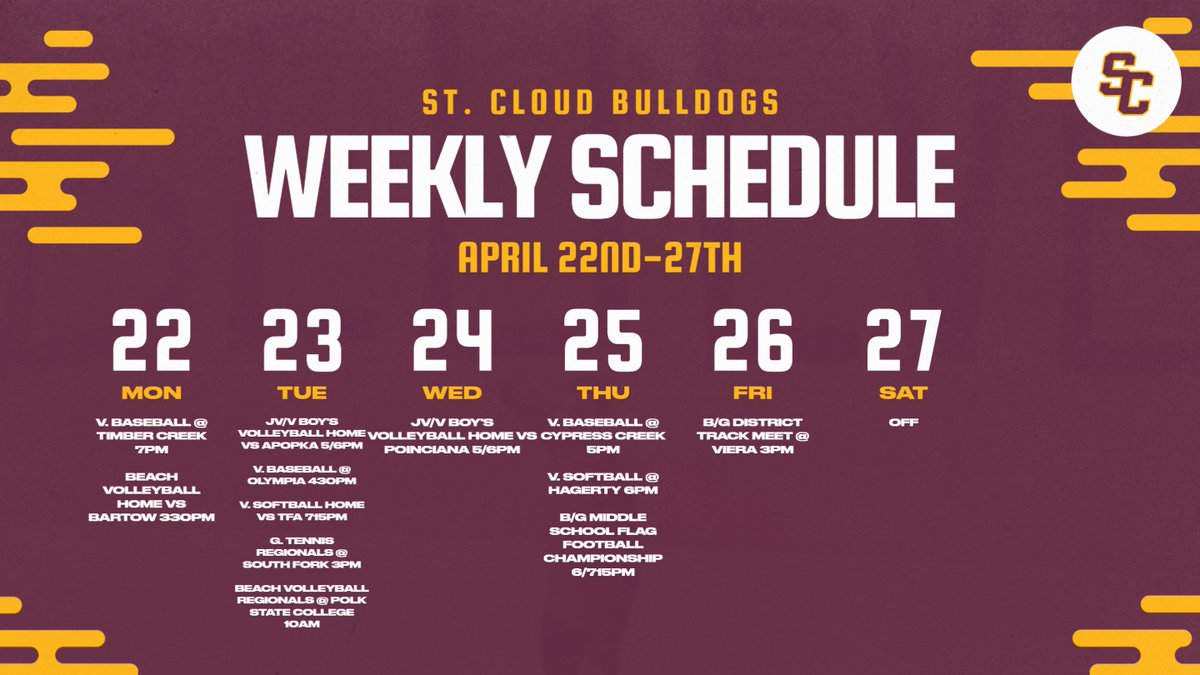 This week in Bulldog land, good luck to all our student-athletes!!!