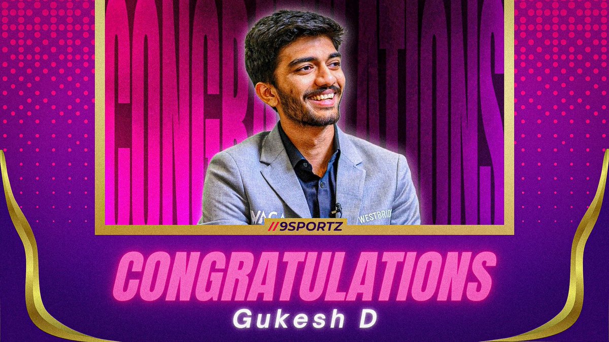 Congratulations to 17-year-old Indian chess prodigy Gukesh D!  He has become the youngest player ever to win the prestigious FIDE Candidates Tournament, securing his place as the challenger for the World Championship title.

#9sportz #chess #GukeshD #Fidecandidate