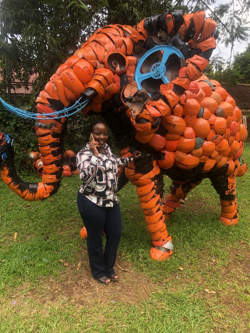 STEAM Festival brings you more on saving the environment. An elephant sculpture made from bonded off safe boda helmets. Come and see more interesting innovations.  #KyUSTEAMFestival
