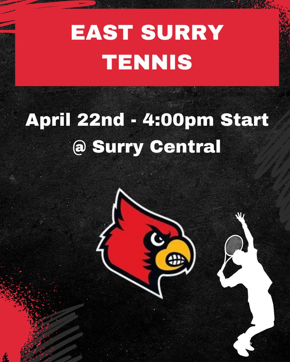 Good luck to @eshsmenstennis as they travel to Dobson to take on Surry Central in the Foothills 2A Regular Season finale. Match begins at 4pm. Go Cards!