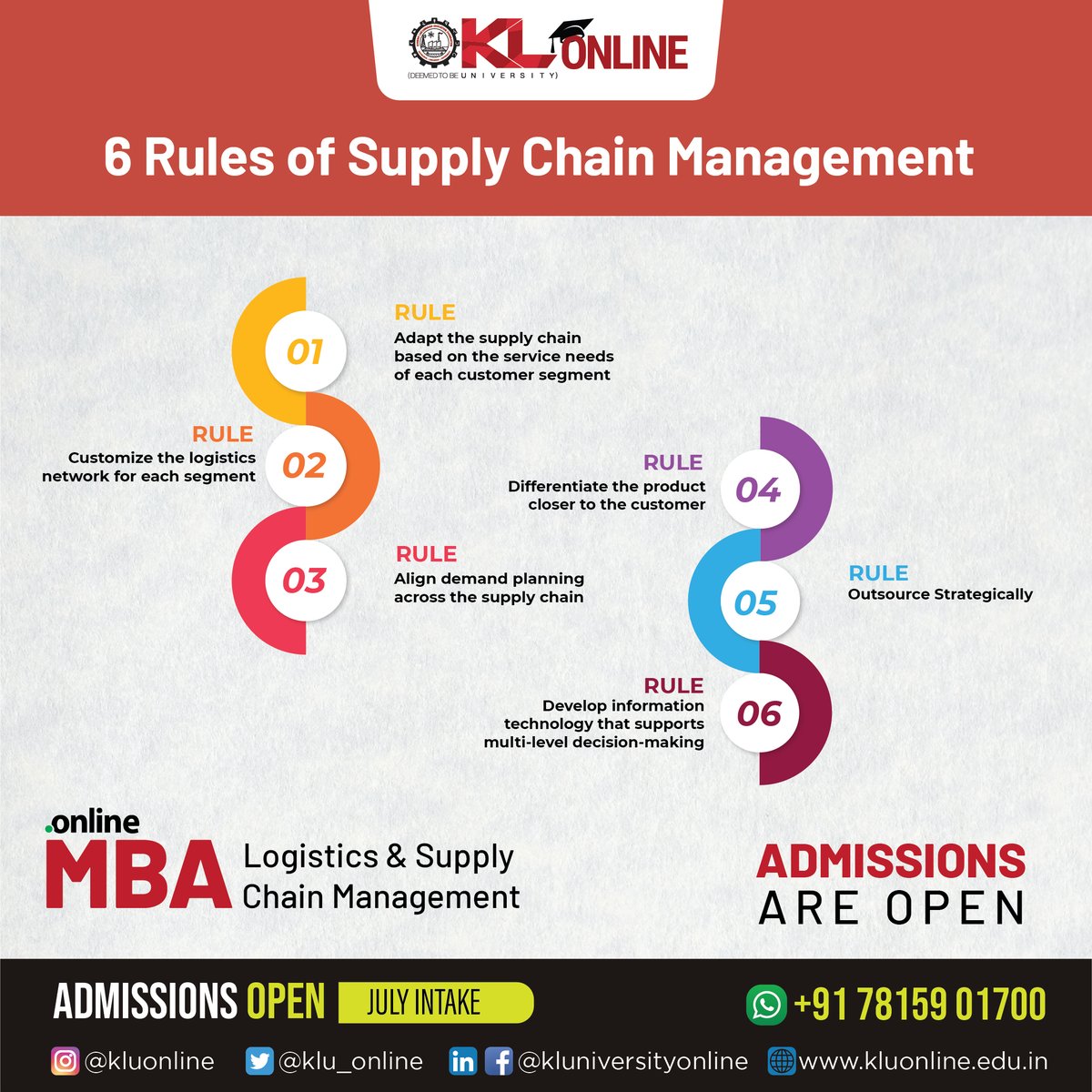 Logistics and Supply Chain Management is one of the most ancient and evergreen professions. Acquire all the necessary knowledge and skills from one of the pioneers in education to rule the roost.

Admissions are Open

#KLOnline #ThinkOnlineThinkKL #Onlinedegree #onlinelearning