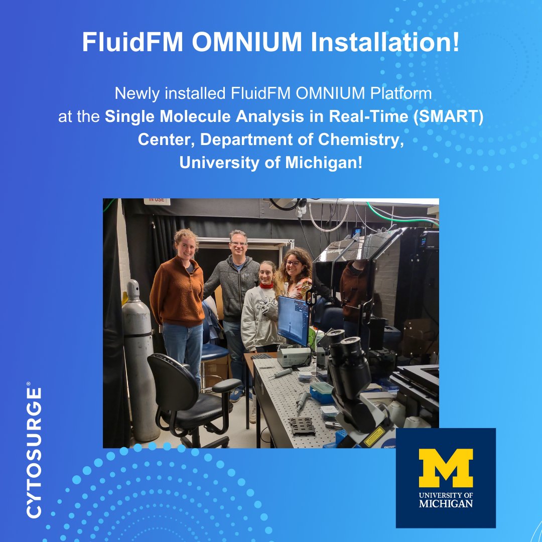 Excited to share that @NilsWalterLab at @UMich's SMART Center @umichrna got a new FluidFM OMNIUM platform!🔬 💡The versatility of the FluidFM OMNIUM platform will be harnessed to investigate RNAs both within and outside human cells, aiming to unravel the mysteries of cellular…