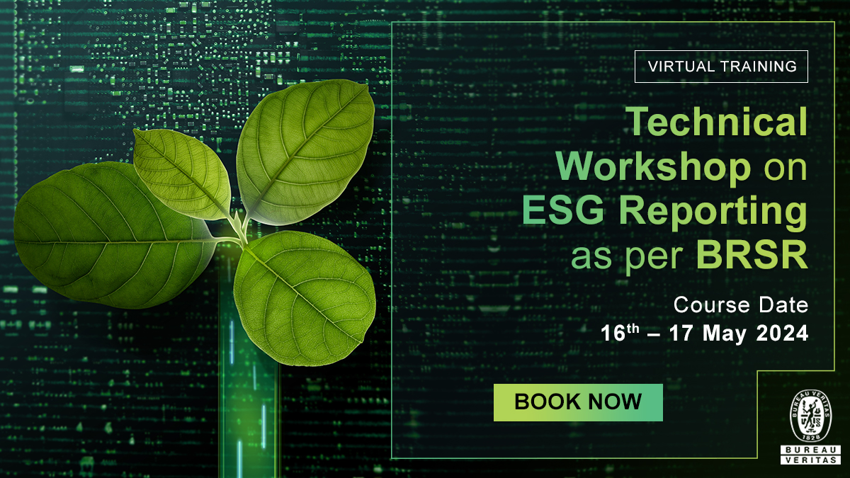 Bureau Veritas India conducting Virtual Technical Workshop on #ESGReporting, where you'll gain invaluable insights into ESG principles and the fundamentals of #BRSR.  Secure your spot now and unlock the power of sustainable business practices. Don't miss out, book your slot today