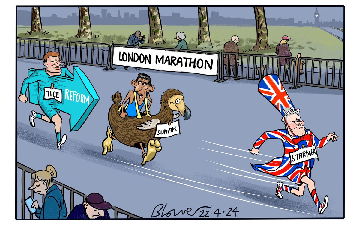 Telegraph cartoon 22.4.24 #LondonMarathon #tories #GeneralElection2024