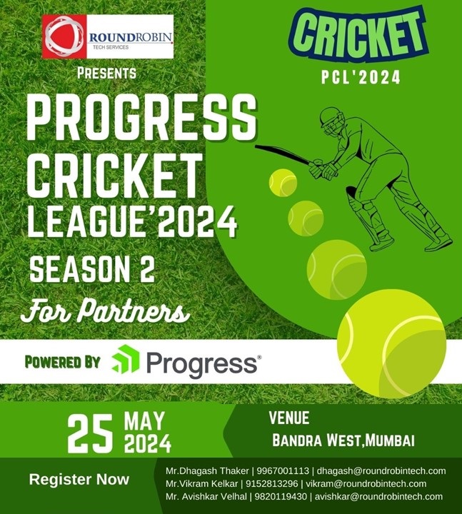 RoundrobinTech's tweet image. PROGRESS CRICKET LEAGUE'24 Season 2 for Partners
"Cricket Fever Unleashed!"
Powered By @ProgressSW
Organized By @RoundrobinTech