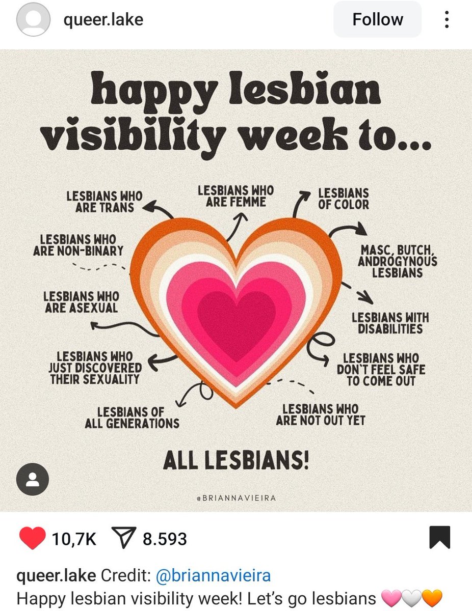 Happy Lesbian visibility week 🧡🤍🩷
