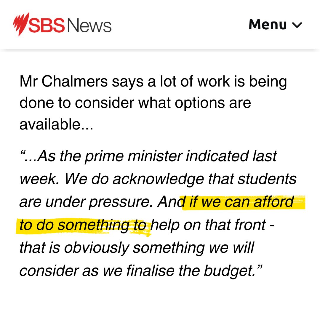 Mate, you just gave $50b to the defence industry, you can afford to help struggling students. #budget #auspol