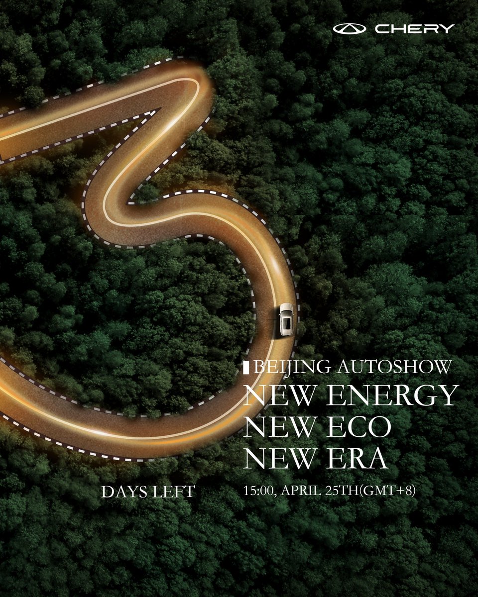 Only 3 days until Beijing Auto Show! Get ready to witness #Chery's vision for the future. Embrace the #NewEnergyNewEcoNewEra with us! #BeijingAutoShow #Countdown #MornineWorkDiary #AIMOGA