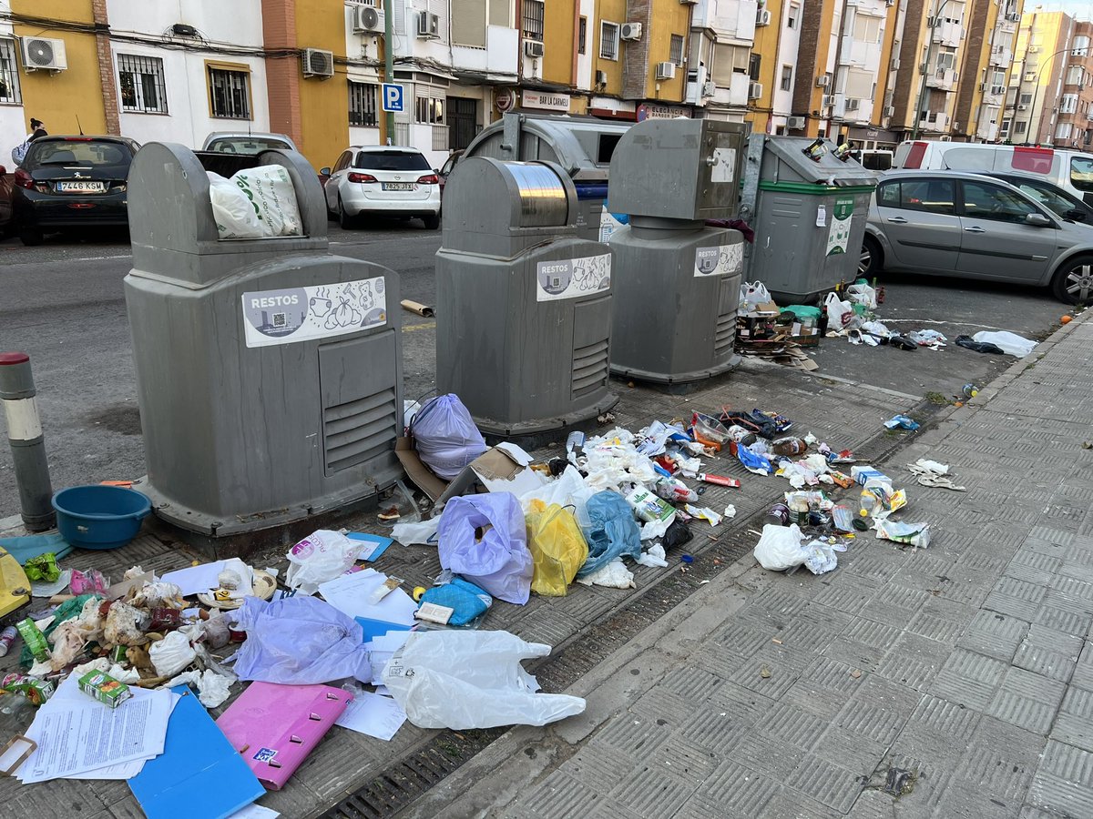 RedondoAlicia's tweet photo. Lo de los contenedores en Avda. Pino Montano es una guarrada y de vergüenza . ¿Hace cuanto no pasa Lipassam por aquí? ¿No se iban a cambiar estos contenedores? Quizás la señora @eveliarincon pueda hacer algo… https://t.co/CZ2jF8AepP