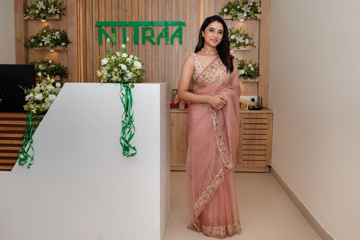 'An enchanting evening at the @Nitraa_furni OMR branch inauguration, heightened by the captivating presence of @priyankaamohan! 🌟 #GrandOpening #PriyankaaMohan'