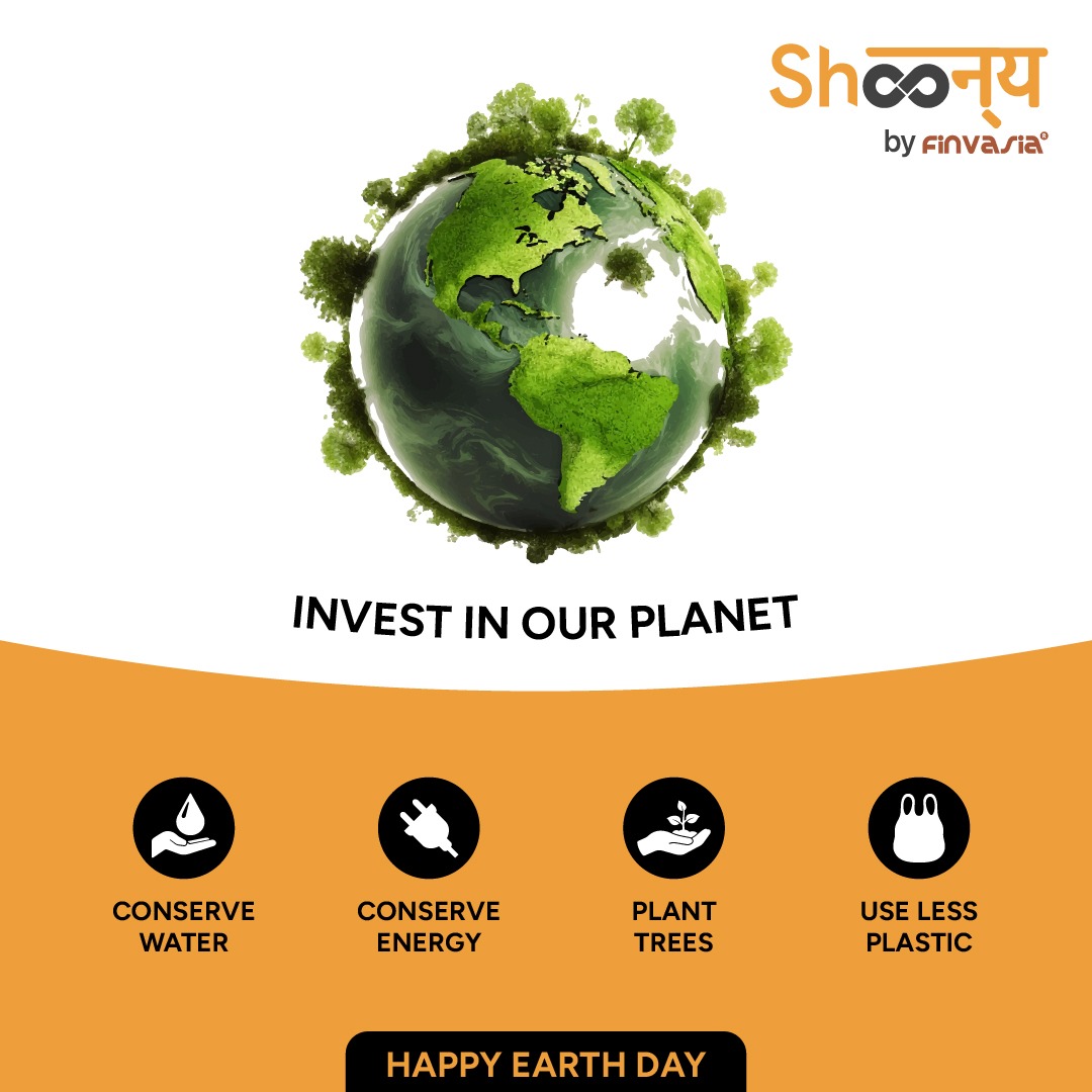 Let's invest in our planet and secure a greener tomorrow for us all. #Sustainability #EarthFirst #Finvasia #Shoonya #investment #EarthDay