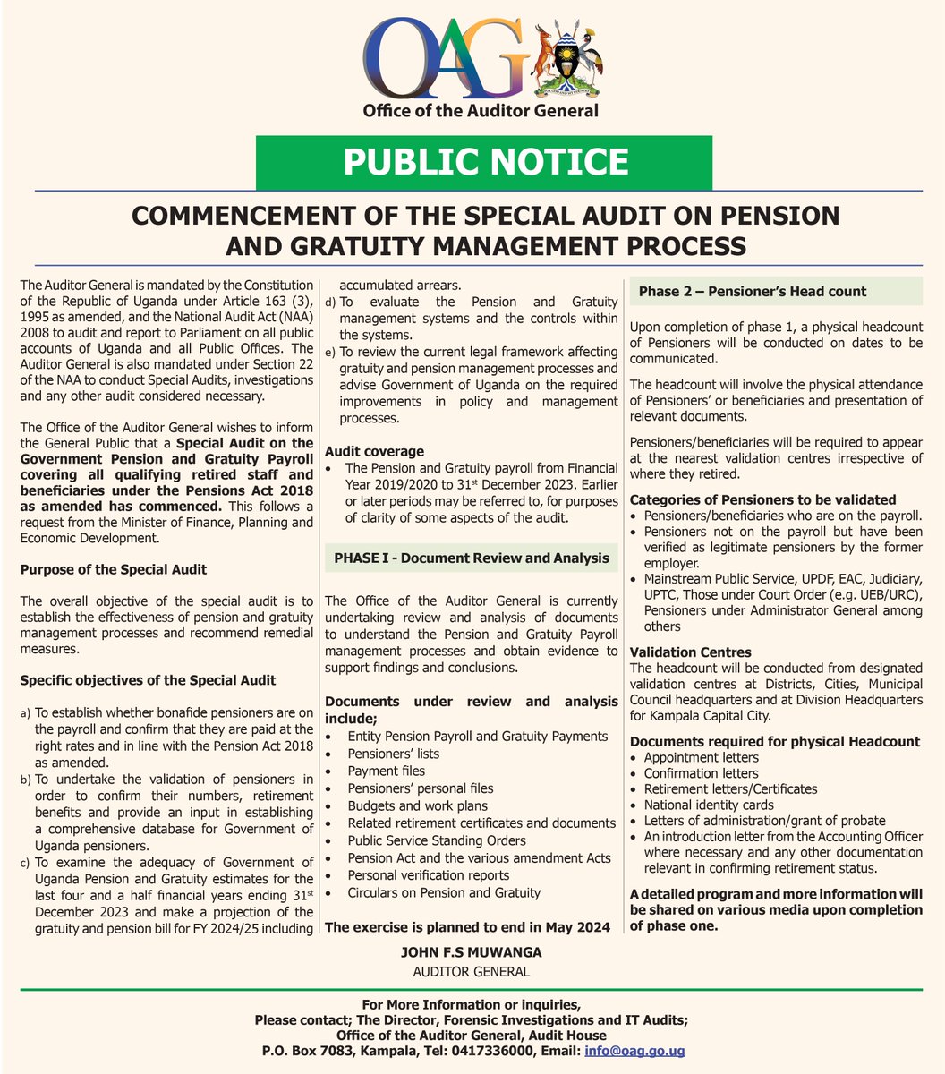 #PublicNotice
#PensionSpecialAudit