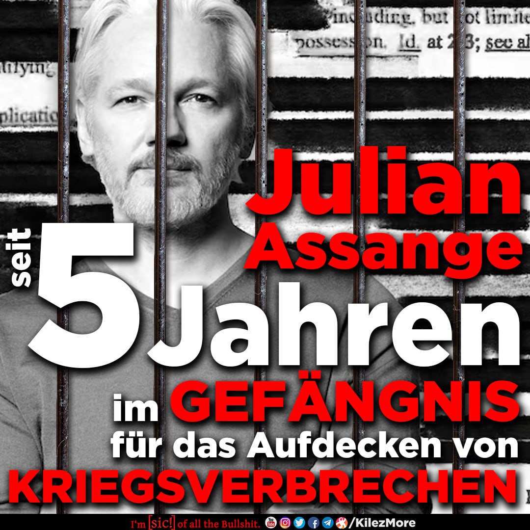 Heute vor FÜNF JAHREN wurde die Pressefreiheit in Europa weggesperrt. ❌ Seit dem 11.04.2019 sitzt Julian Assange im Gefängnis ... in Einzelhaft ... für das Aufdecken von Kriegsverbrechen ... für die Wahrheit ... für uns alle! 🙏😞

Genug ist genug! ✊ #FreeAssangeNOW