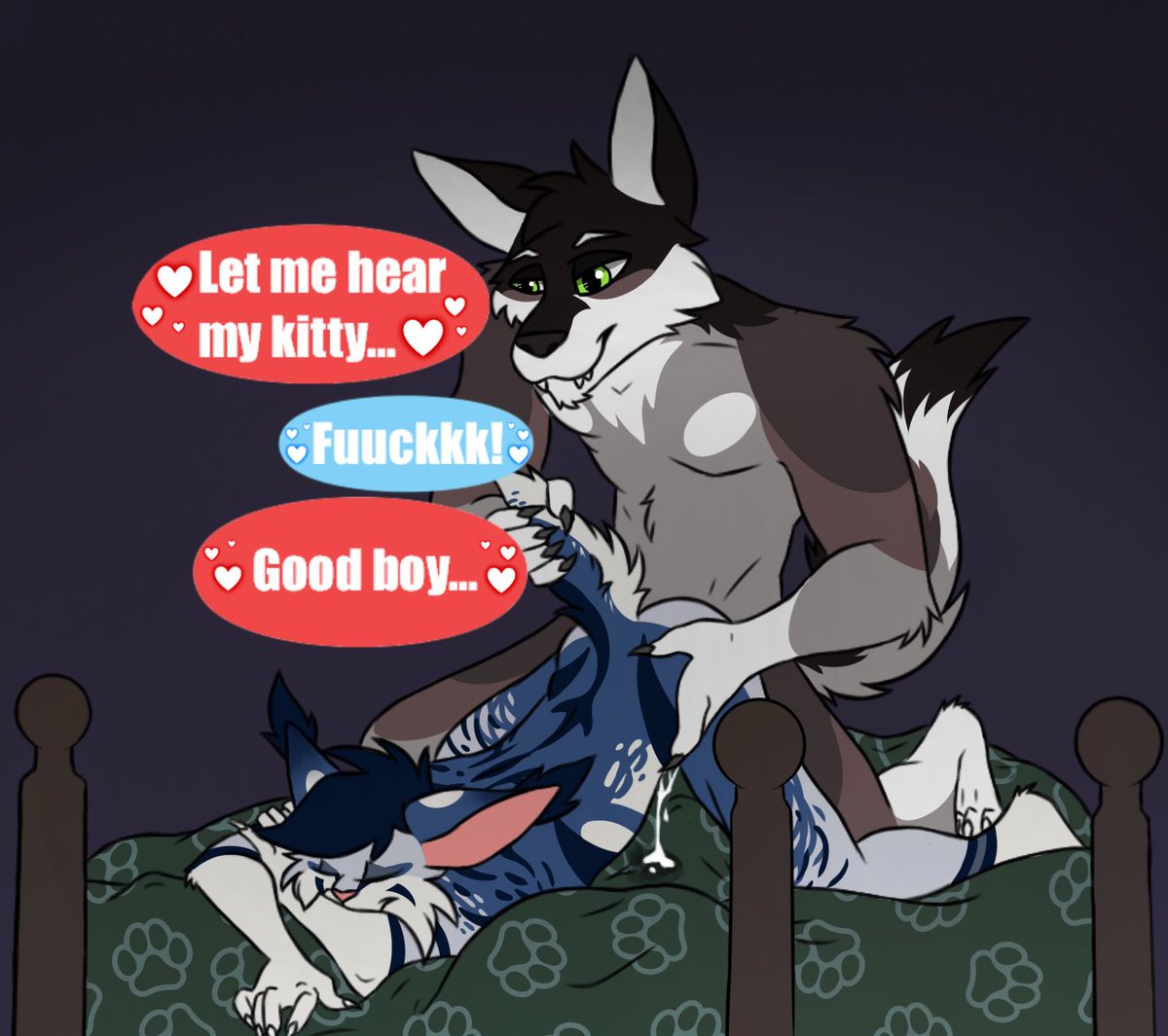 HabaneroKitty's tweet photo. OwO What’s this? A late night spicy doodle of a certain wuff taking care of a needy kitty 👀💦💙💙💙💙 https://t.co/ciCFAwJzNL