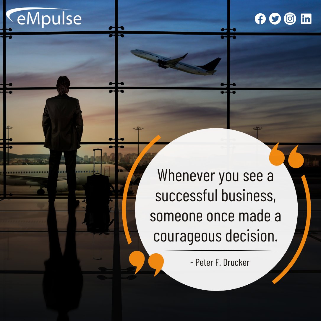 Whenever you see a successful business, someone once made a courageous decision.' - Peter F. Drucker #empulseglobal #digitalmarketingservices #mondaymotivaton #mondayvibes #inspiringwords #qotd #thoughtsforlife #successfulbusiness #couragiousdecision #someoneseffortappreciated
