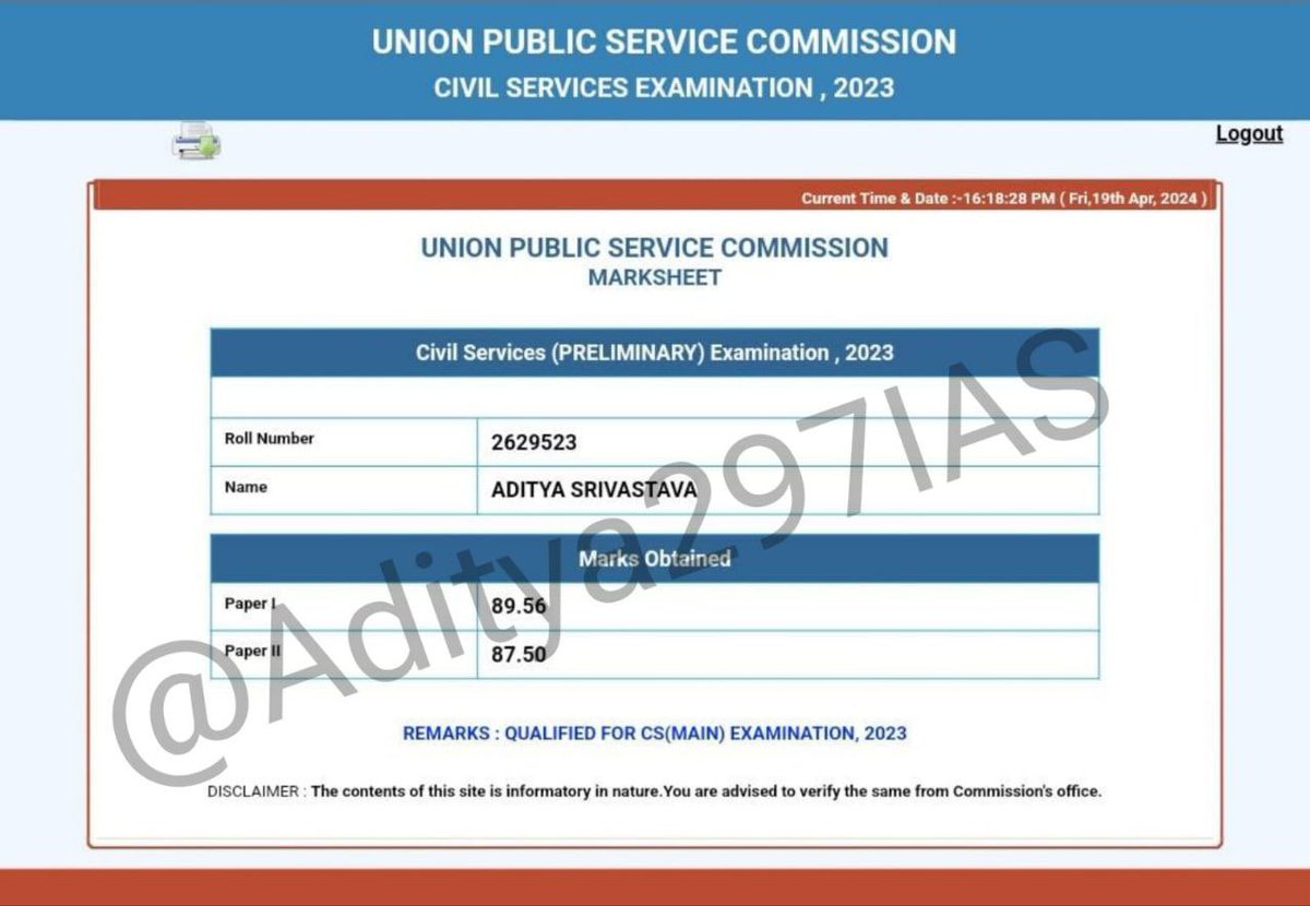 Aditya Shrivastava, UPSC CSE 2023’s Rank 1, shows less is more!

He just scored what was needed to pass the Prelims. He smartly cleared the cutoffs of the last few years also without overdoing it

His strategy? Focus on both the GS-1 and the CSAT paper, because if you don’t clear